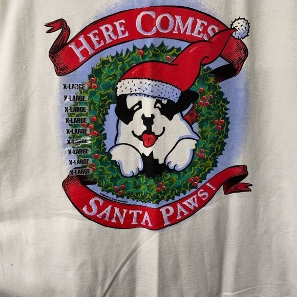 Big Dogs Vintage 1996 NWT Santa Paws XXL - Picture 3 of 3
